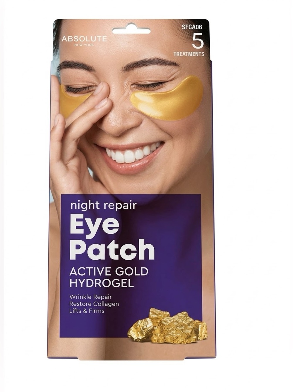 Absolute New Yorkt Active Gold Hydrogel Night Repair Eye Patches (5 Pairs)